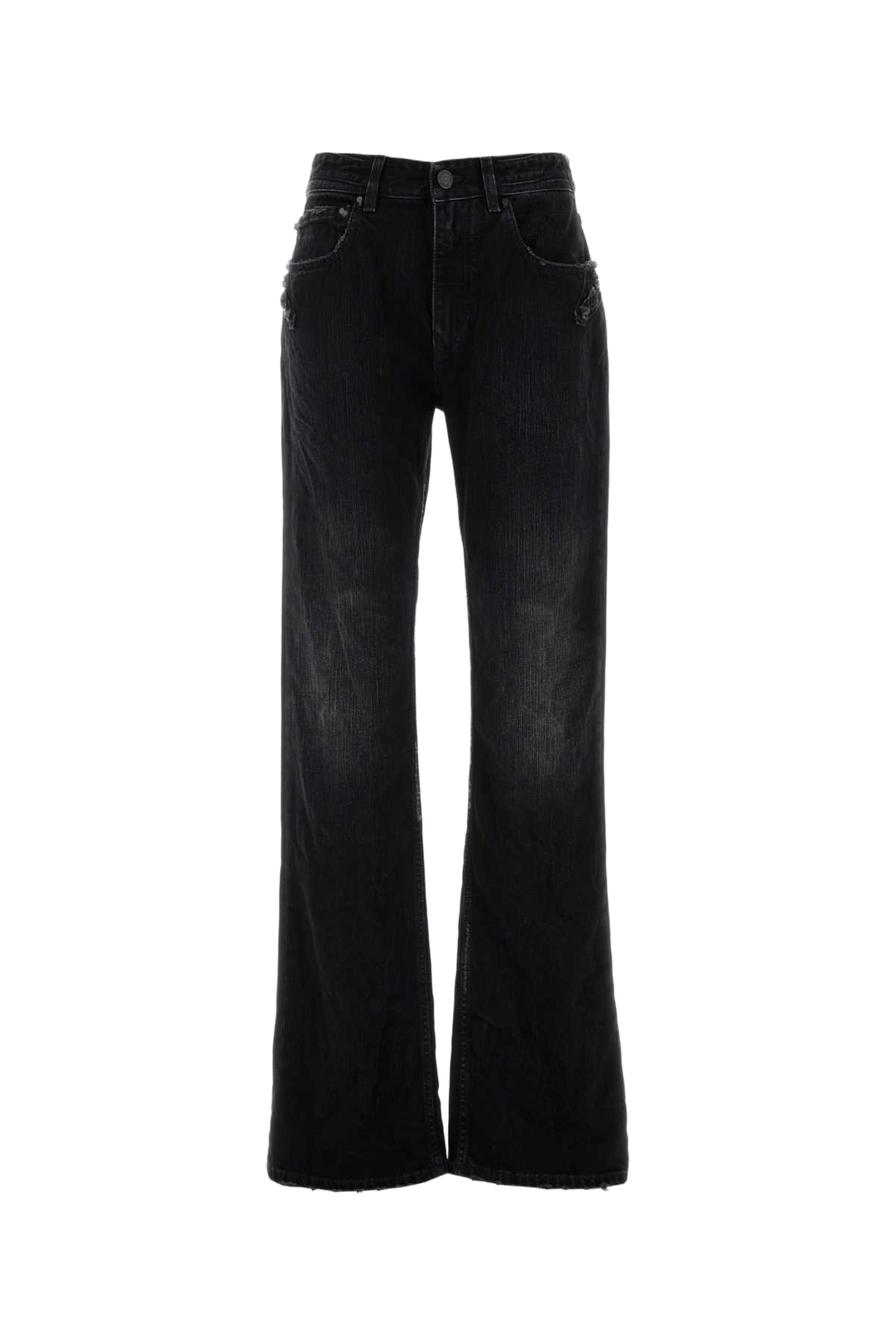 Black Denim Jeans Fade Out Exterior: Cotton