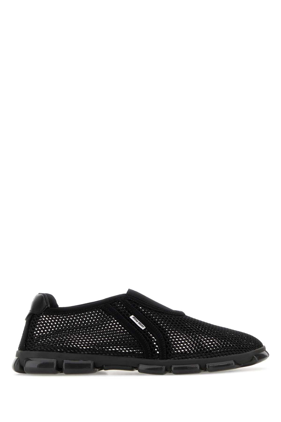 Miu Miu Exterior: 100% Fabric; Interior: 100% Fabric; Sole: Rubber slip-on sneaker in black