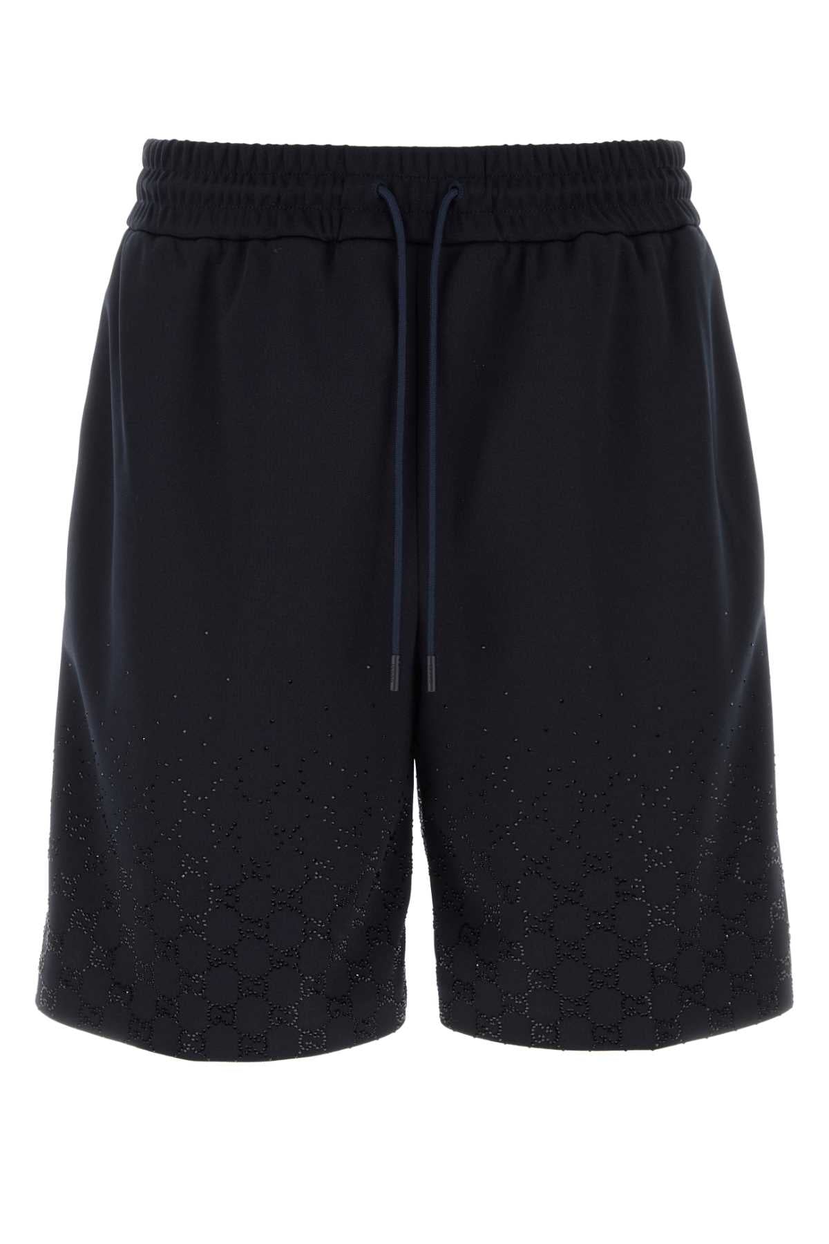 Midnight Blue Polyester Bermuda Shorts Inkmix
