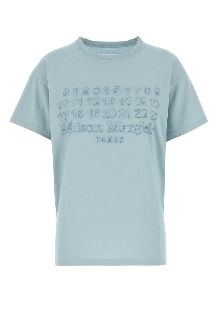 Light Blue Cotton T-Shirt Babyblue Exterior