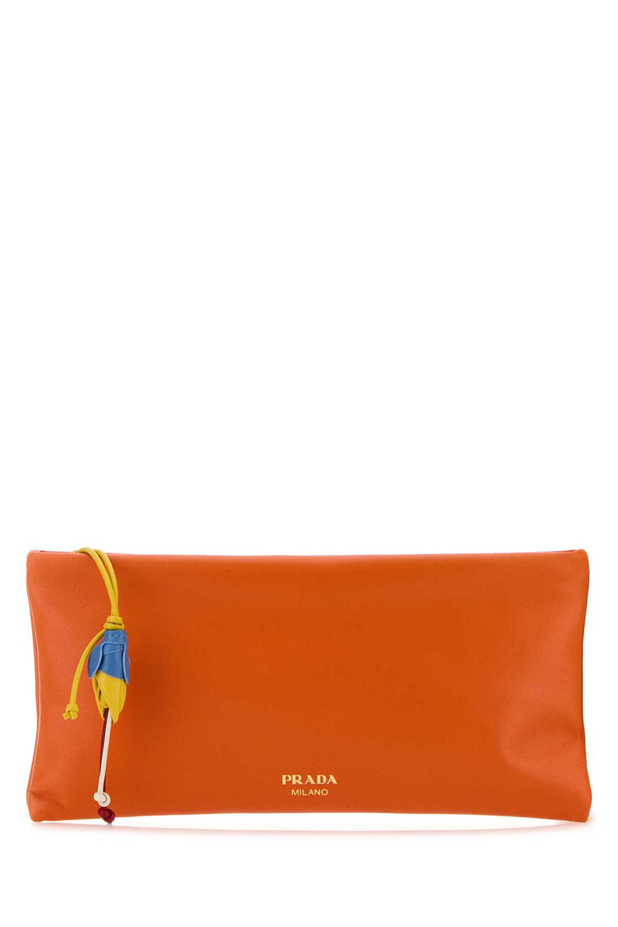 Prada Morbida Exterior: 100% Lamb wallet in orange