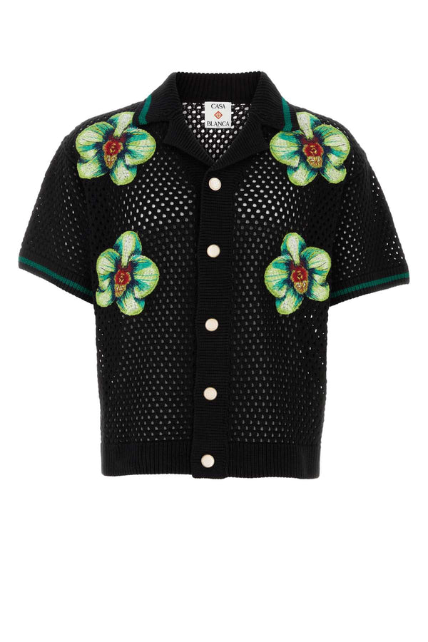 Casablanca Orchid 100% Cotton shirt in black