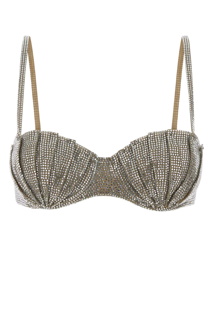 Embellished Stretch Nylon Bra Crystal Intimo