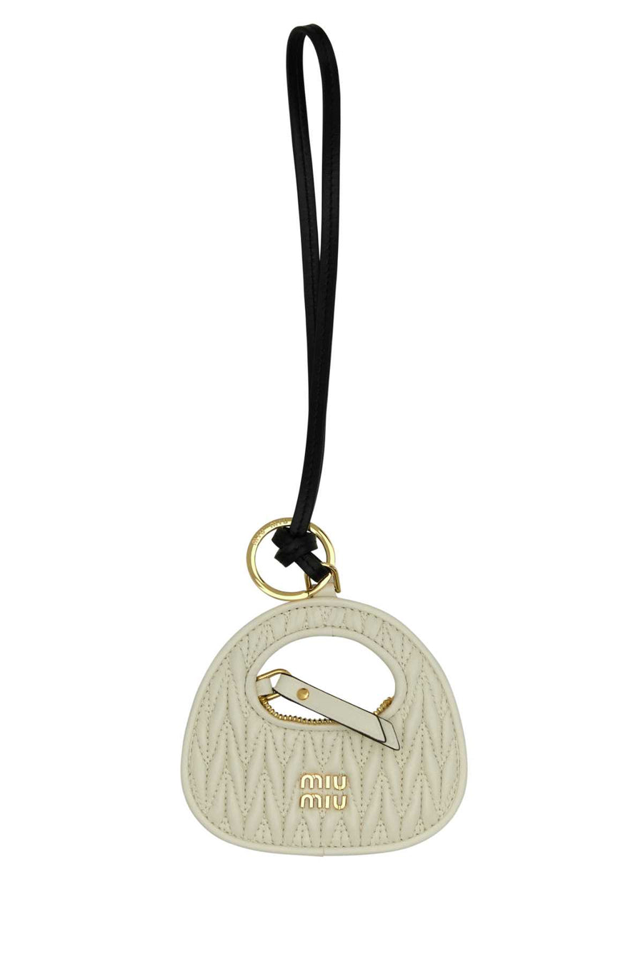 Miu Miu 100% Lamb leather key case in beige