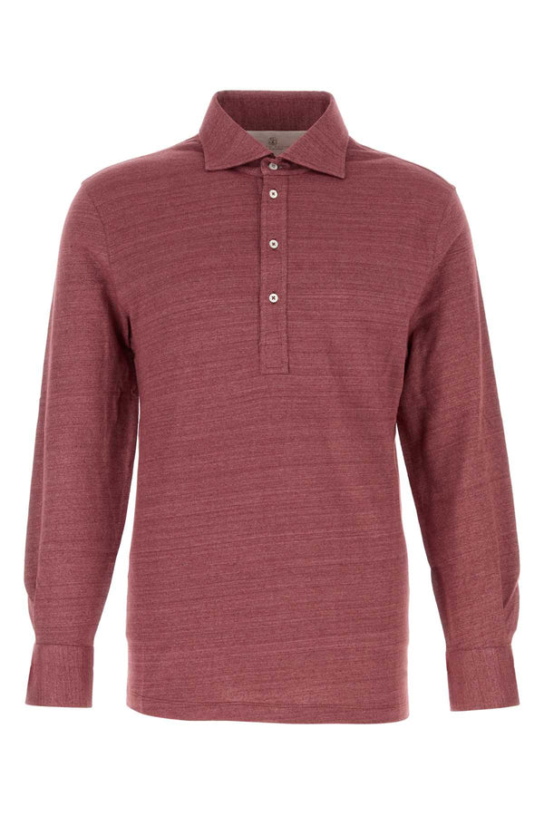 Brunello Cucinelli 74% Linen polo shirt in purple