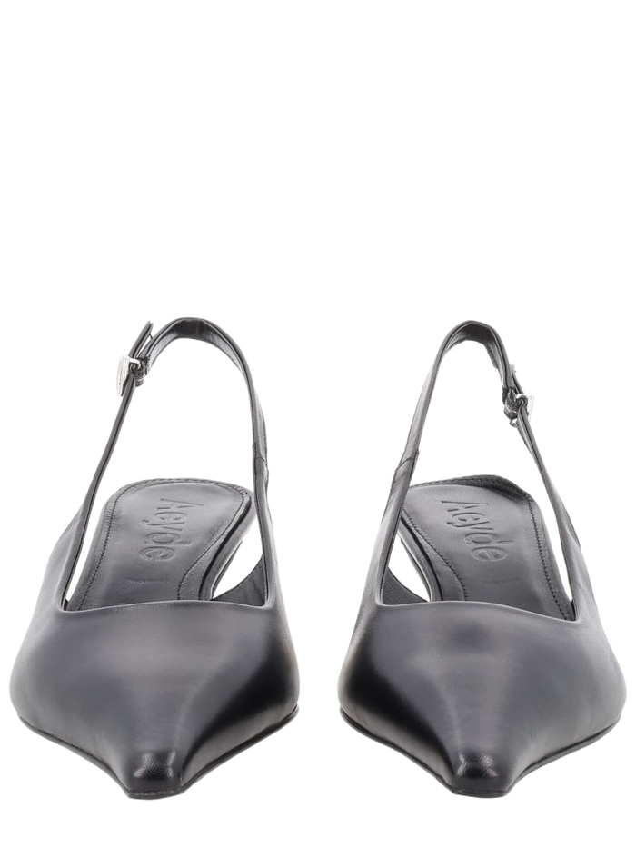 Neckline Catrina Black Nappa Leather Heels