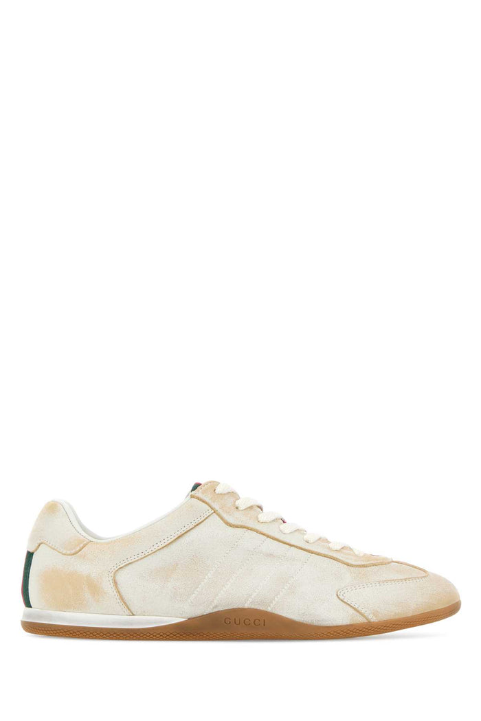 Ivory Leather Gucci Shift Sneakers Whitevrvvrv