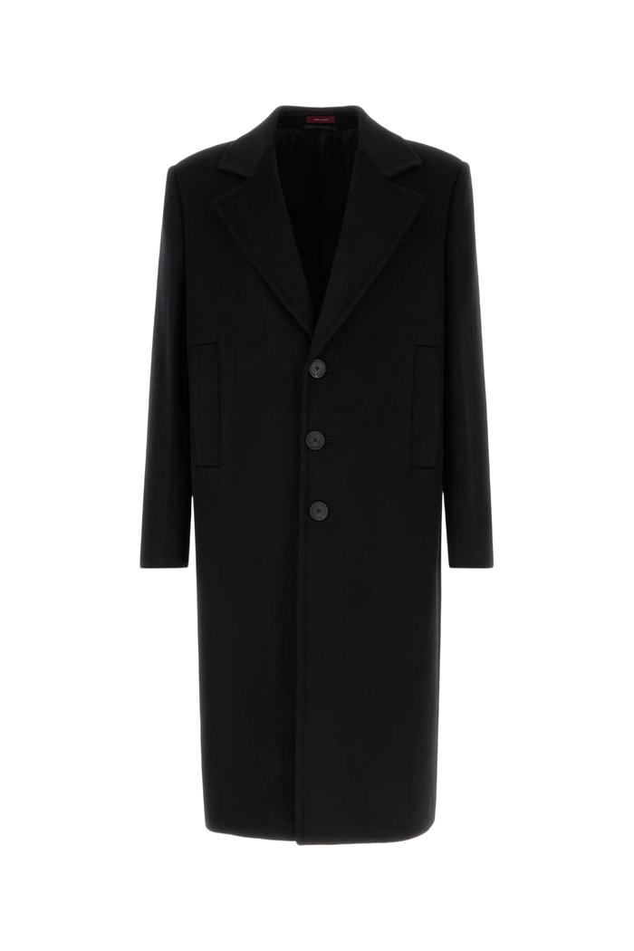 Black Wool Blend Coat Nero Cappotti