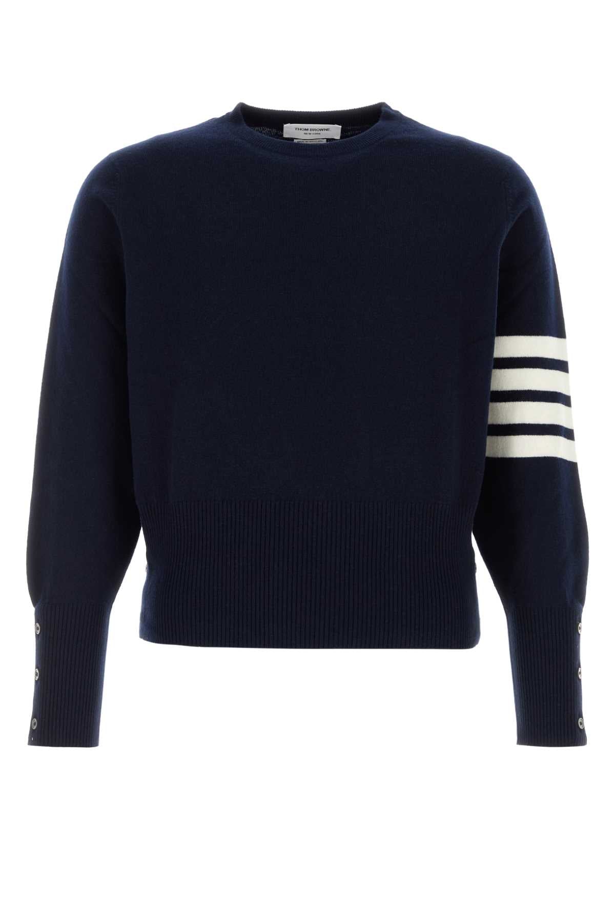 Navy Blue Cashmere Sweater Self Maglieria