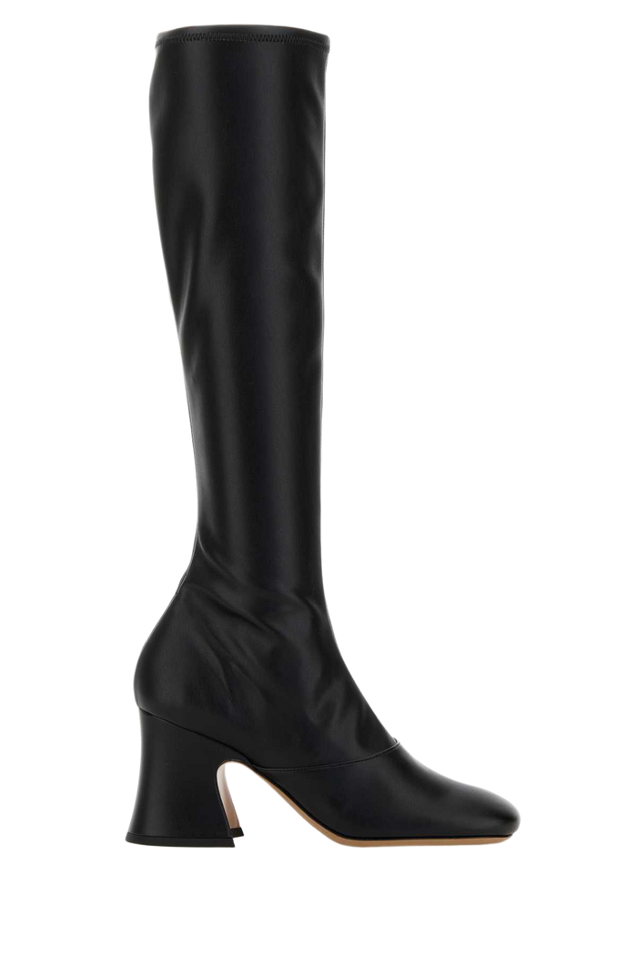 Black Synthetic Leather Janis Boots Stivali