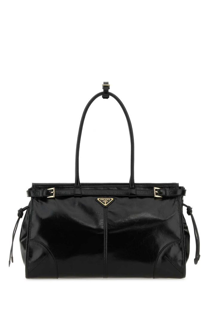 Black Leather Shoulder Bag Nero Vitello Borse A Mano