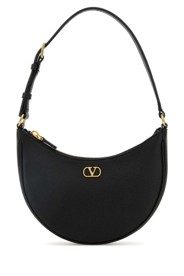 Valentino Garavani Exterior: 100% Leather; Lining: 100% Leather; Finishing: Antiqued golden metal shoulder bag in black