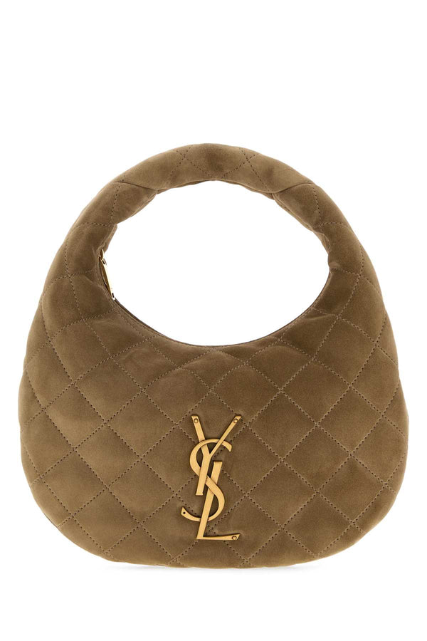 Saint Laurent Icare Exterior: 100% Calf Suede shoulder bag in beige