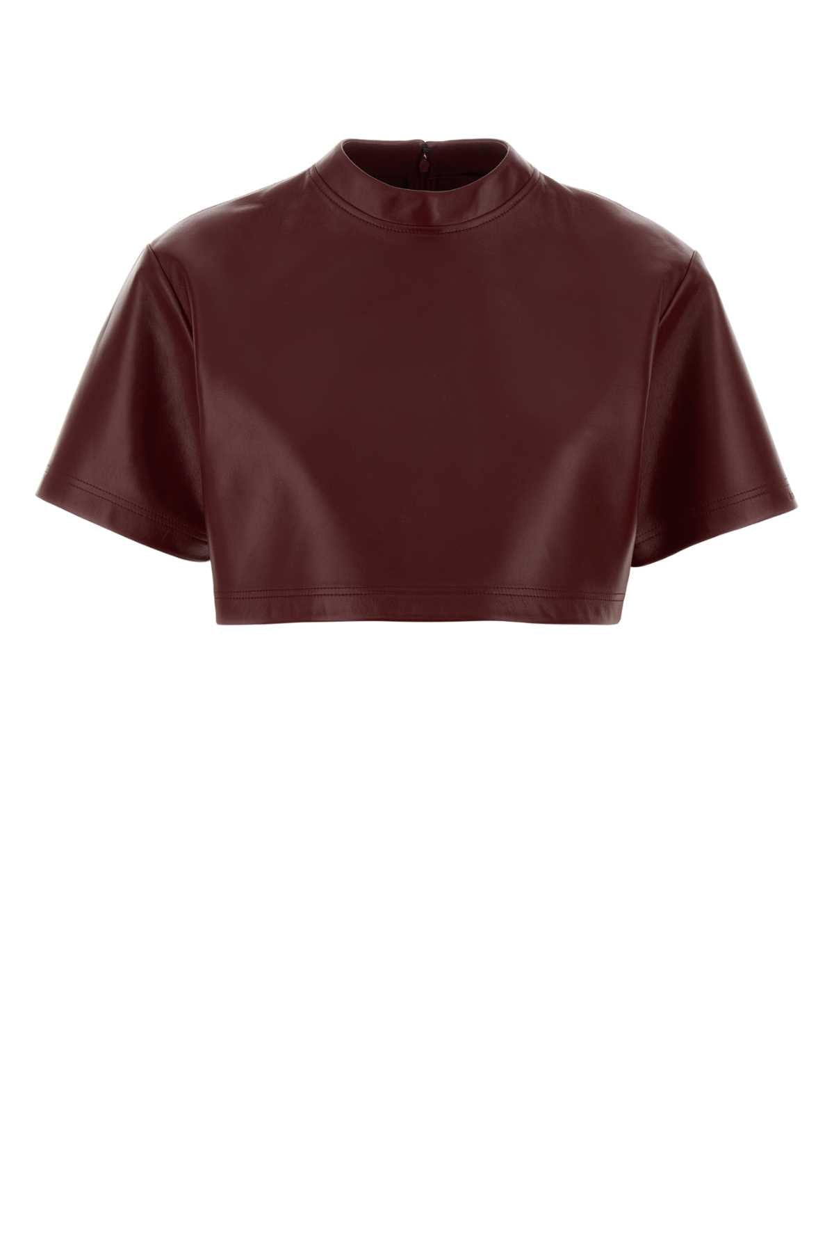 Burgundy L Lamb Leather T-shirt
