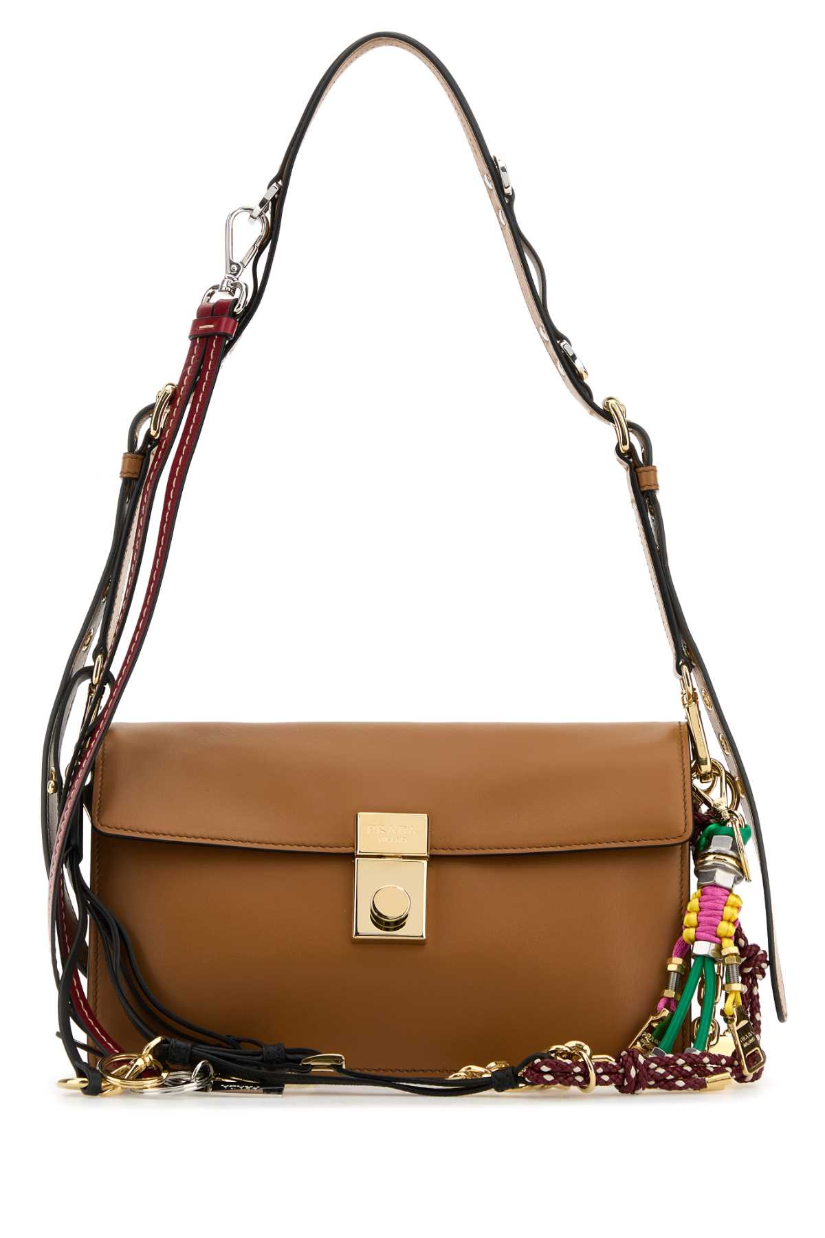 Caramel Leather Small Prada Soft Sound Shoulder Bag Caramel0n Vitello Borse A Tracolla