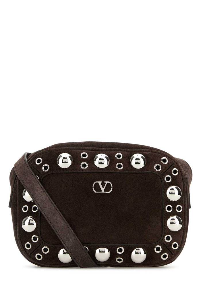 Brown Suede Nellcãte Crossbody Bag Testadimoro Cowhide - Bos Taurus Borse A Tracolla