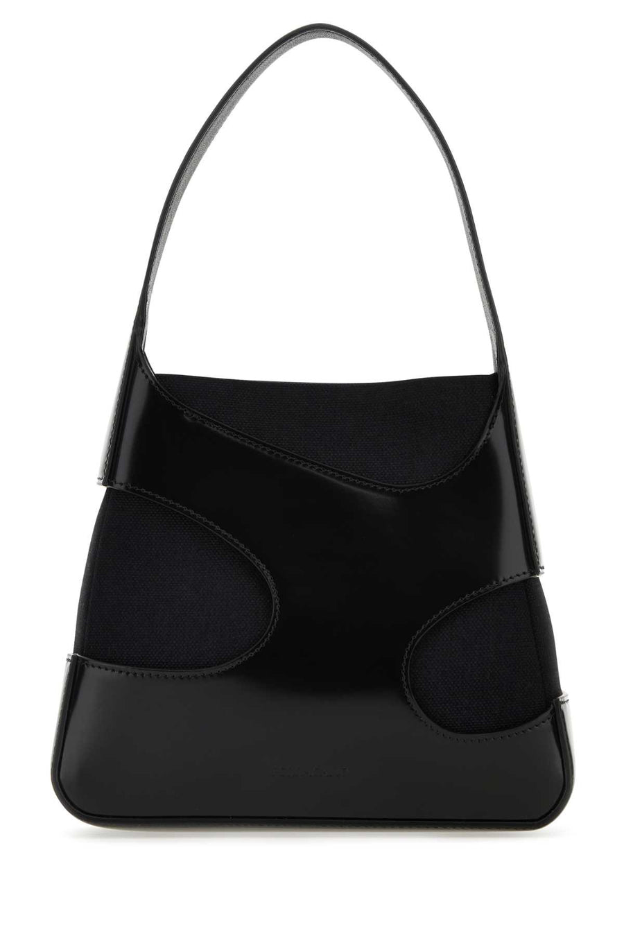 Ferragamo Neronero Exterior: 100% Calf 70% Nylon 30% Cotton; Lining: 100% Fabric shoulder bag in black