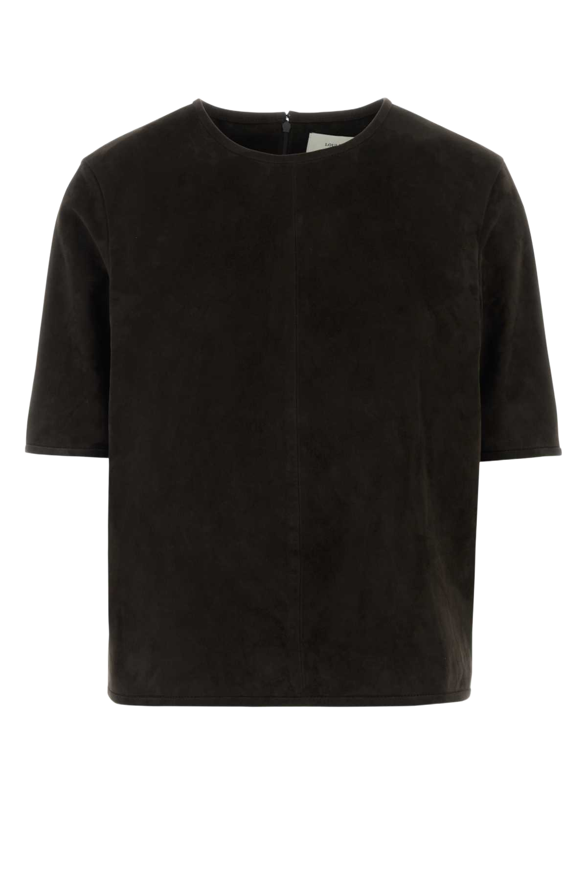 Brown Suede T-Shirt Darkbrown
