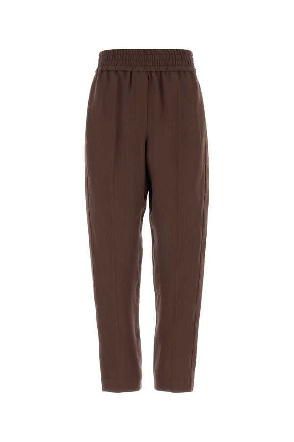 Brunello Cucinelli 78% Viscose trousers in brown