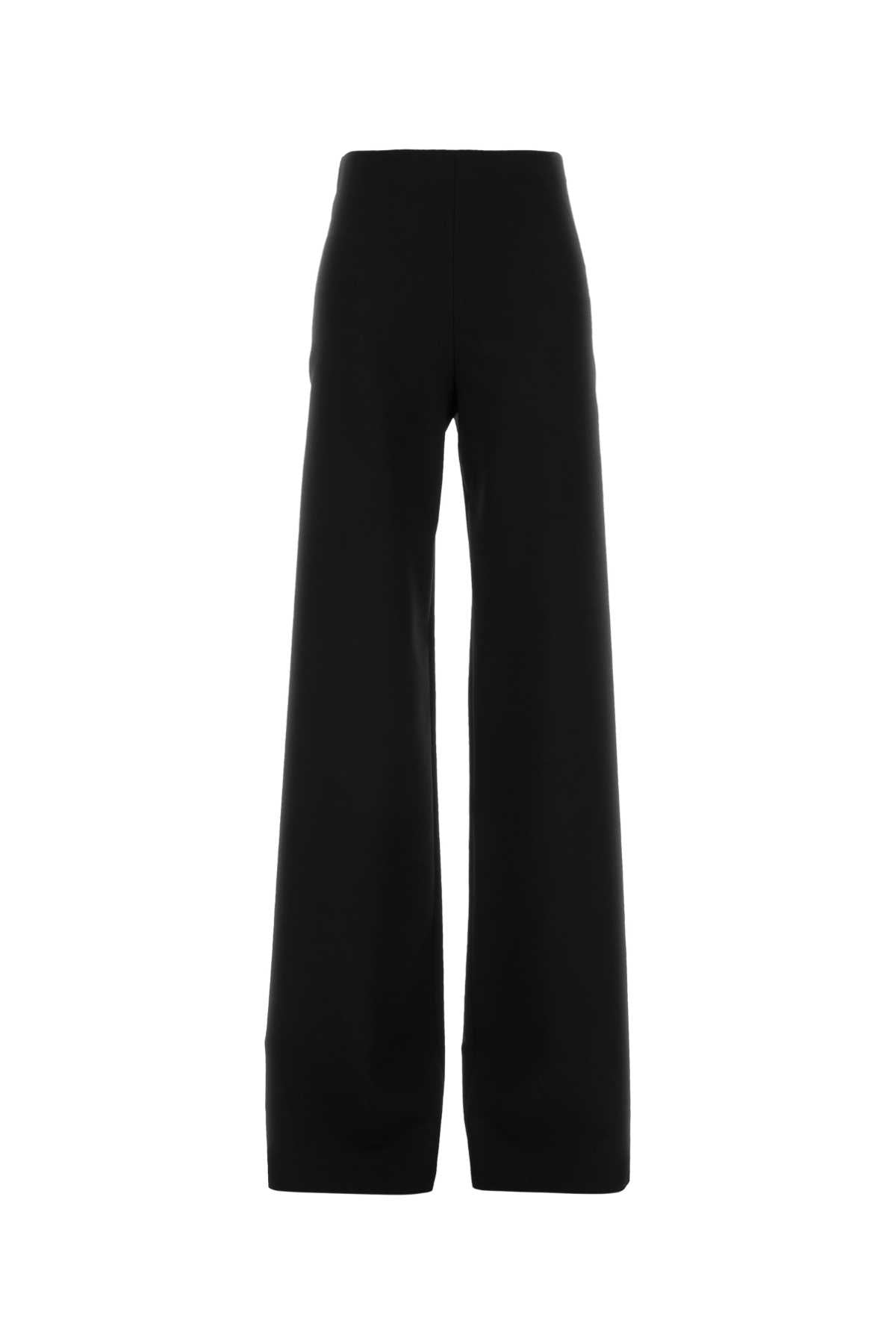 Black Wool Mix Pantaloni