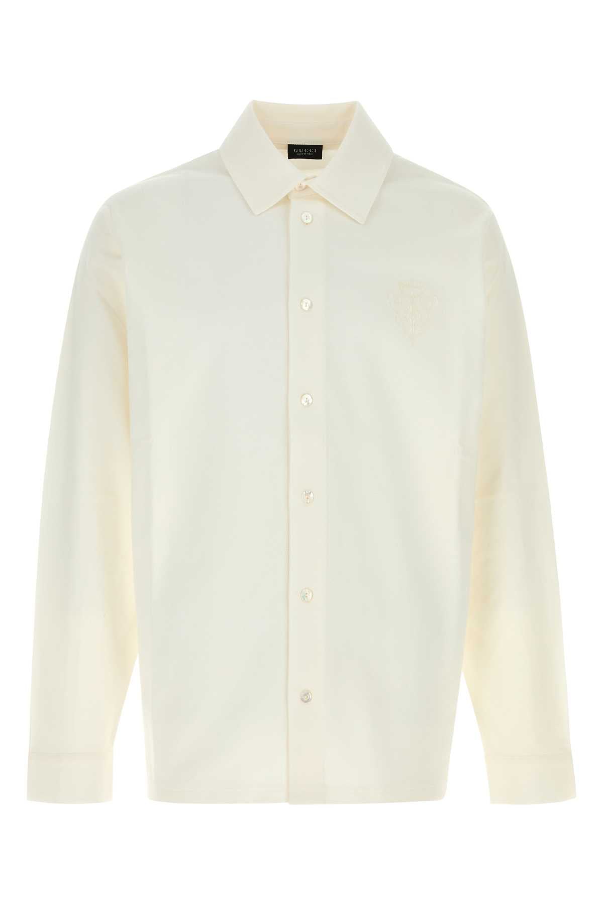 White Exterior: Cotton Elastane Camicie