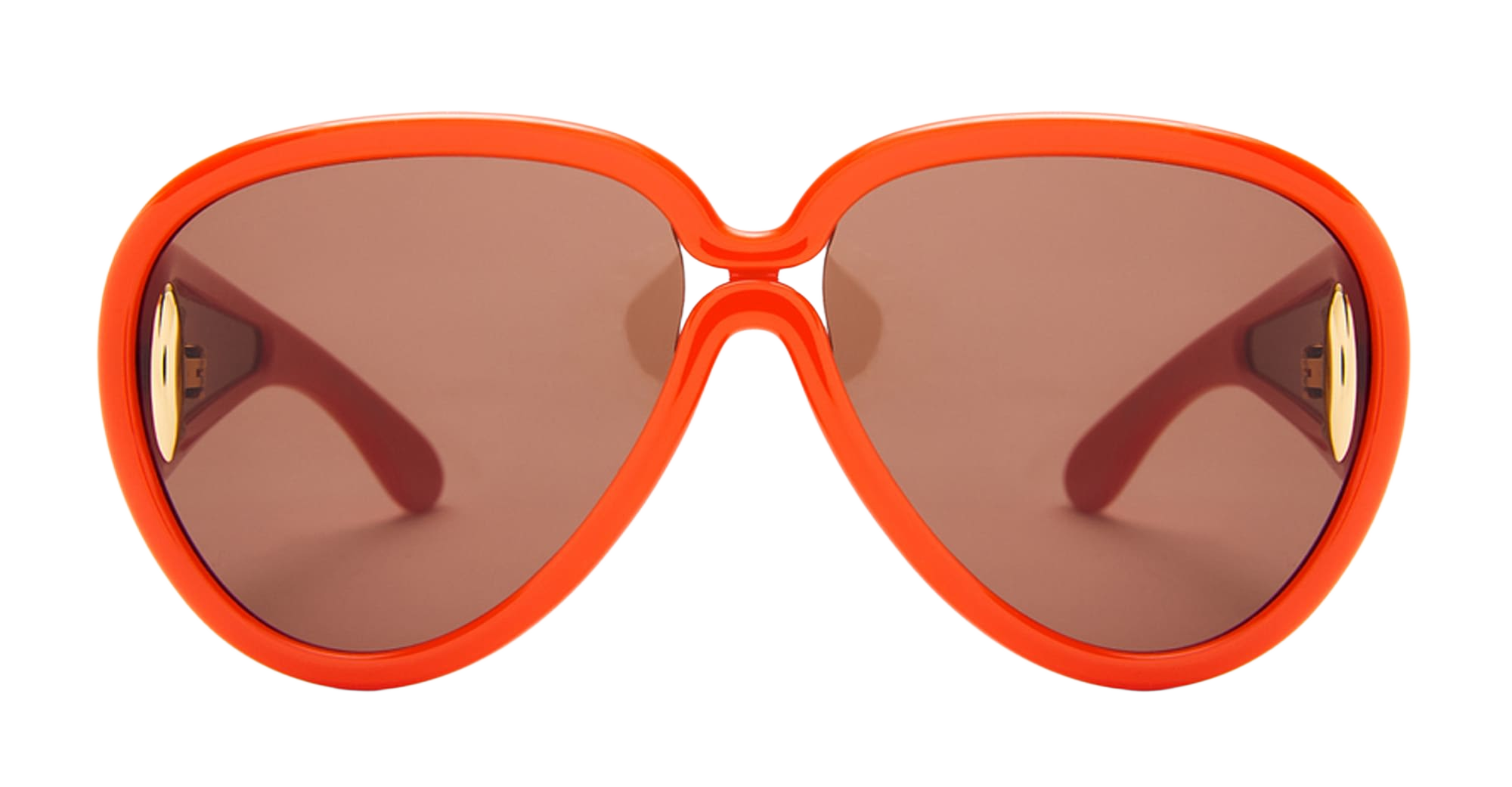 Pilot Mask - Shiny Orange Acetate Sunglasses