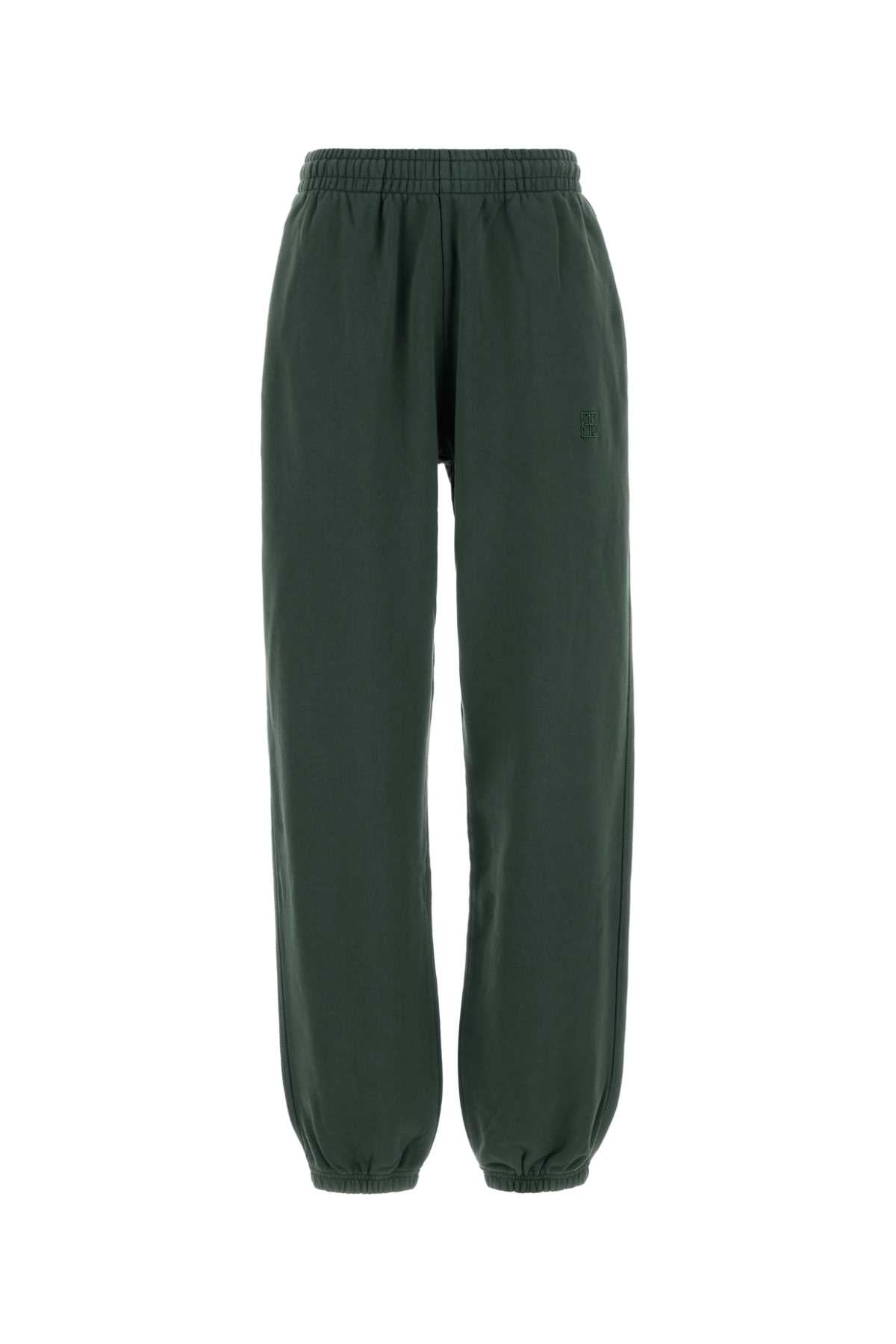 Dark Green Cotton Karter Joggers Emerald Exterior: Pantaloni