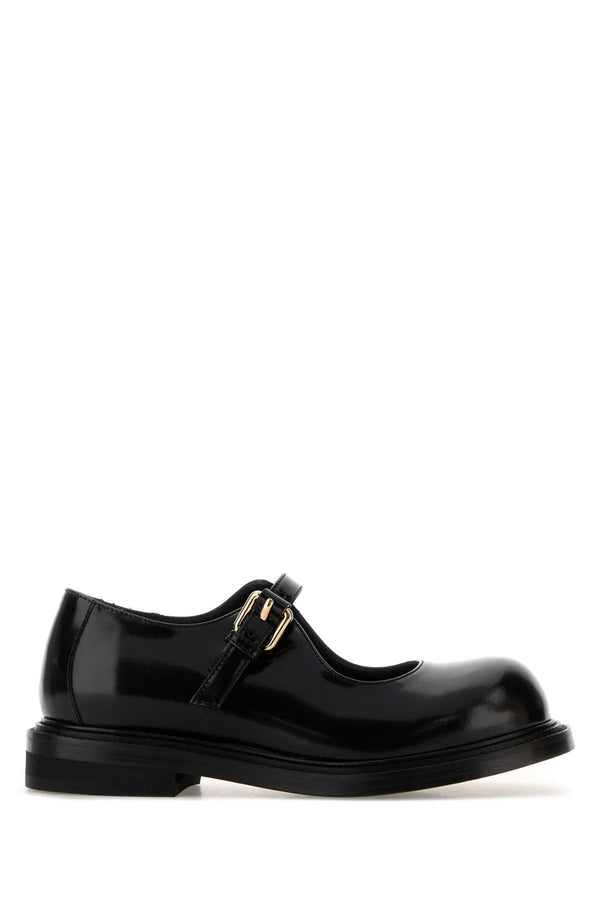 Moschino Exterior: 100% Leather mary-jane flat in black