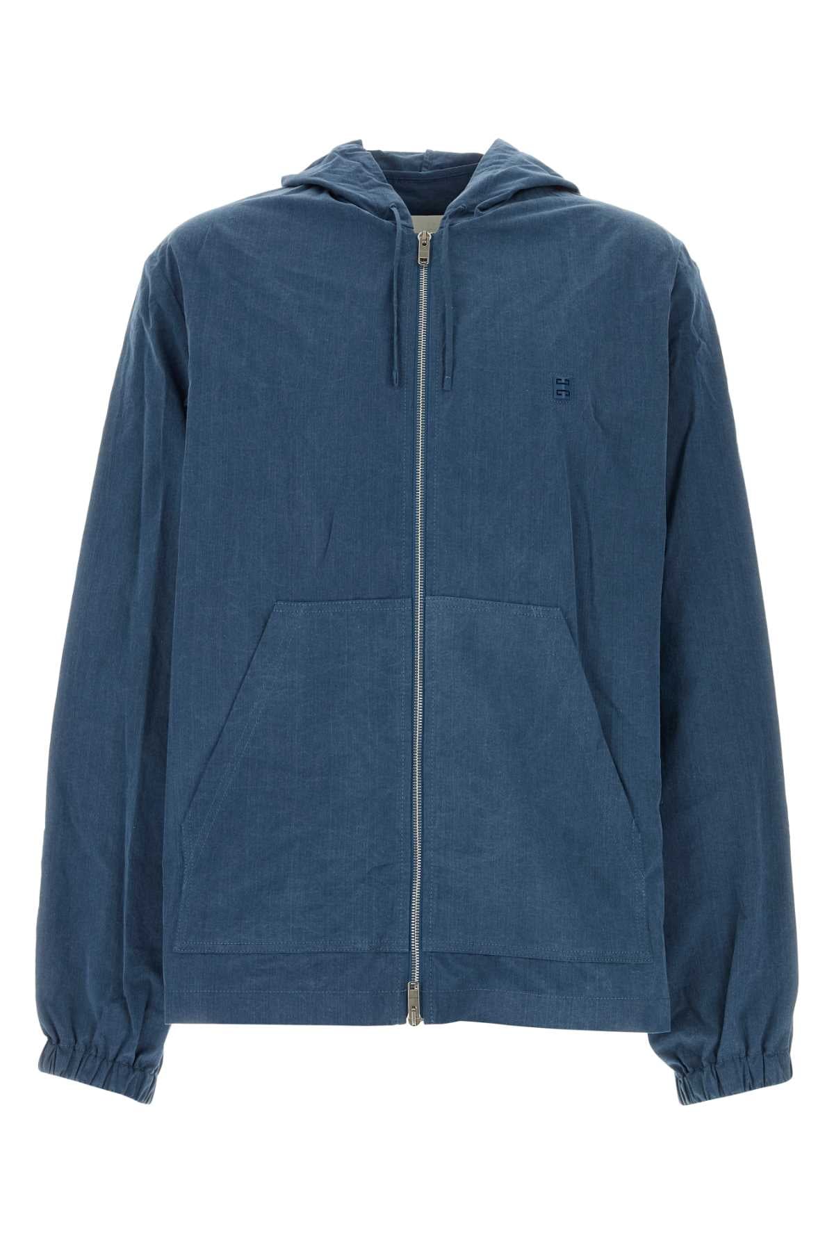 Air Force Blue Cotton Jacket Skyblue Exterior: Giubbini