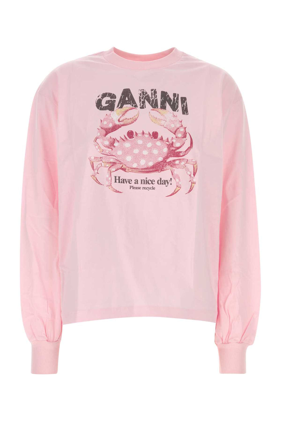 Ganni Cotton 100% Organic Cotton sweatshirt in pink