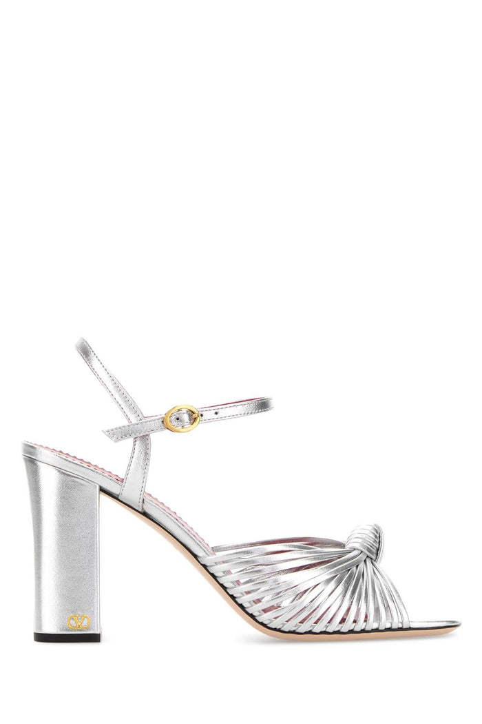 Silver Leather Annet Sandals Argento Sandali