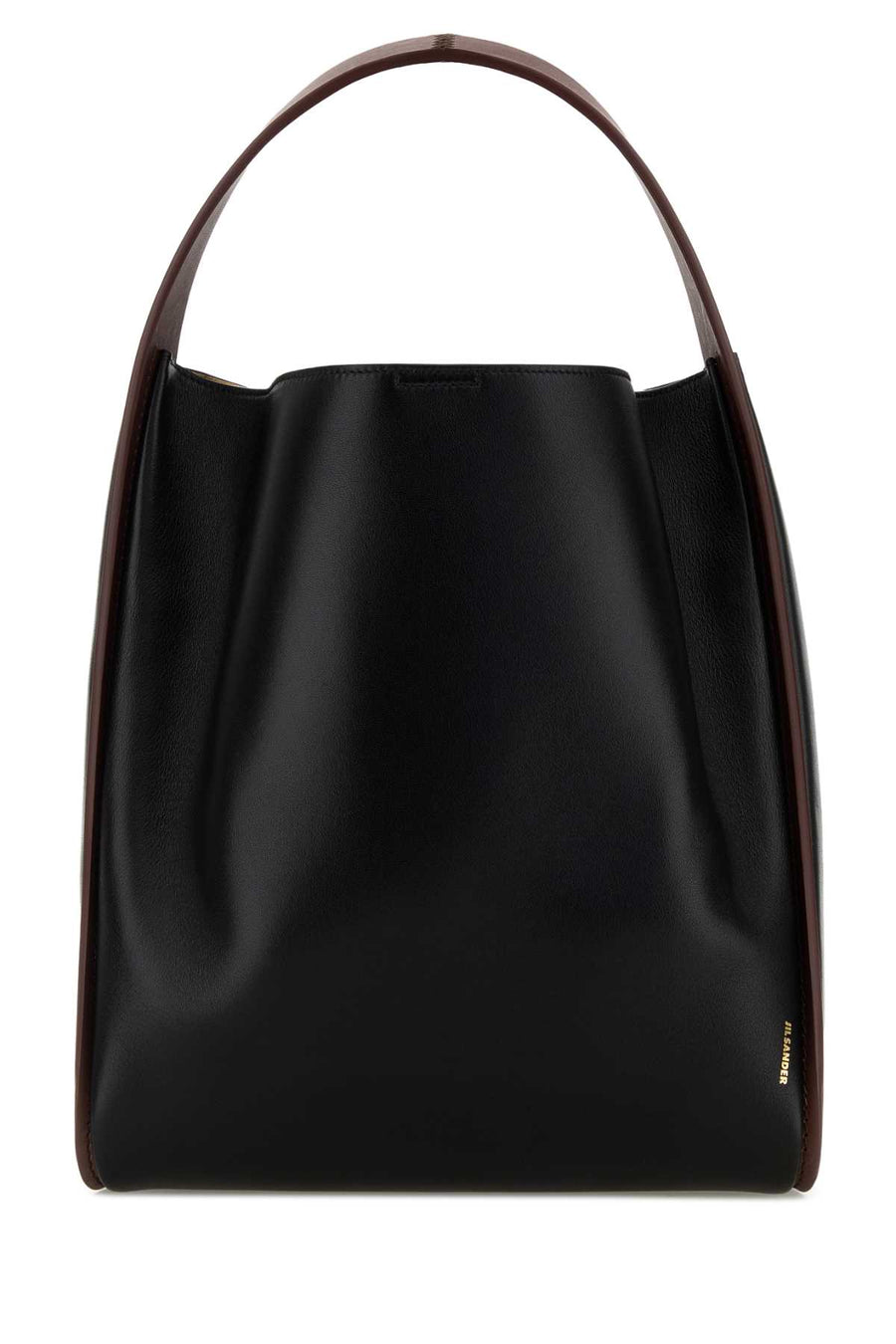 Jil Sander Exterior: 100% Ovine leather; Lining: 100% Suede bucket bag in black