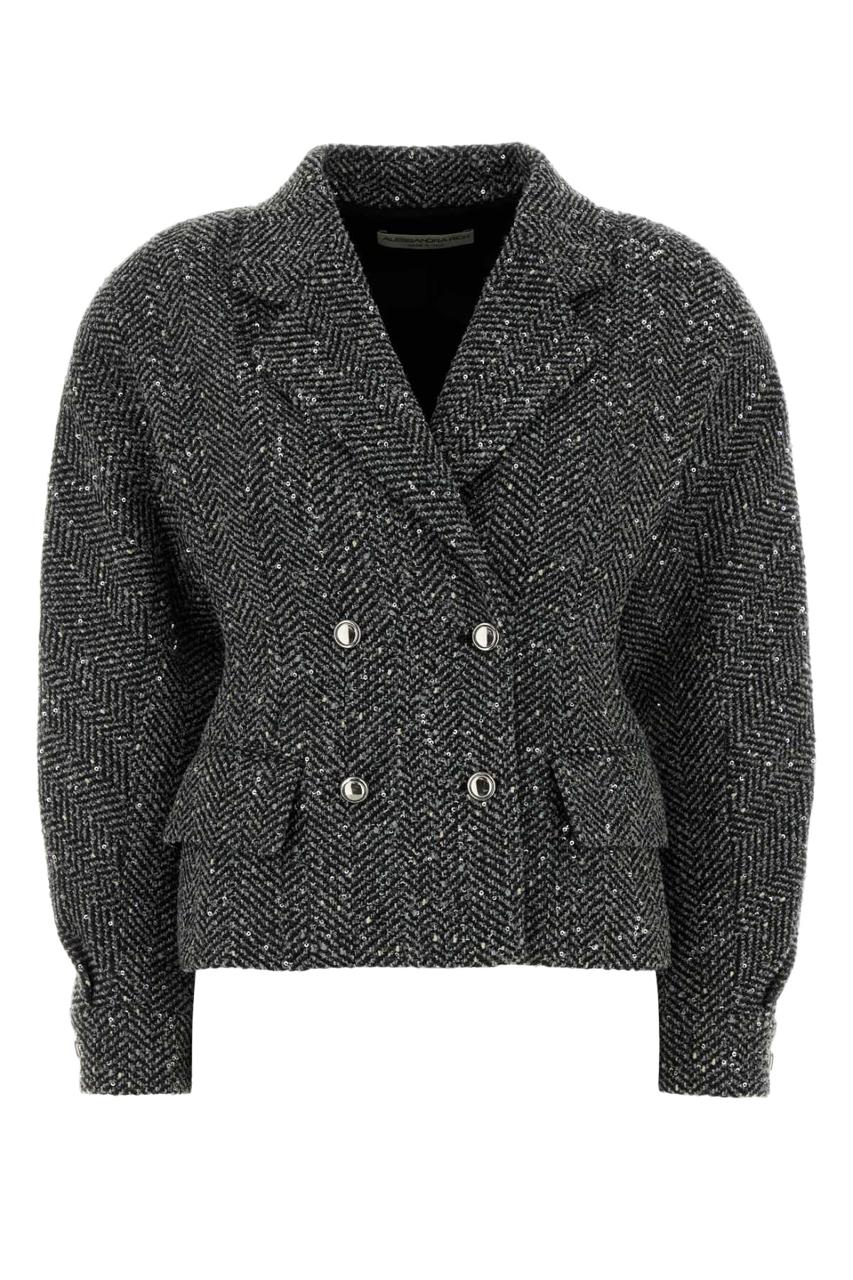 Multicolor Tweed Blazer Greymelange Giacche E Gilet