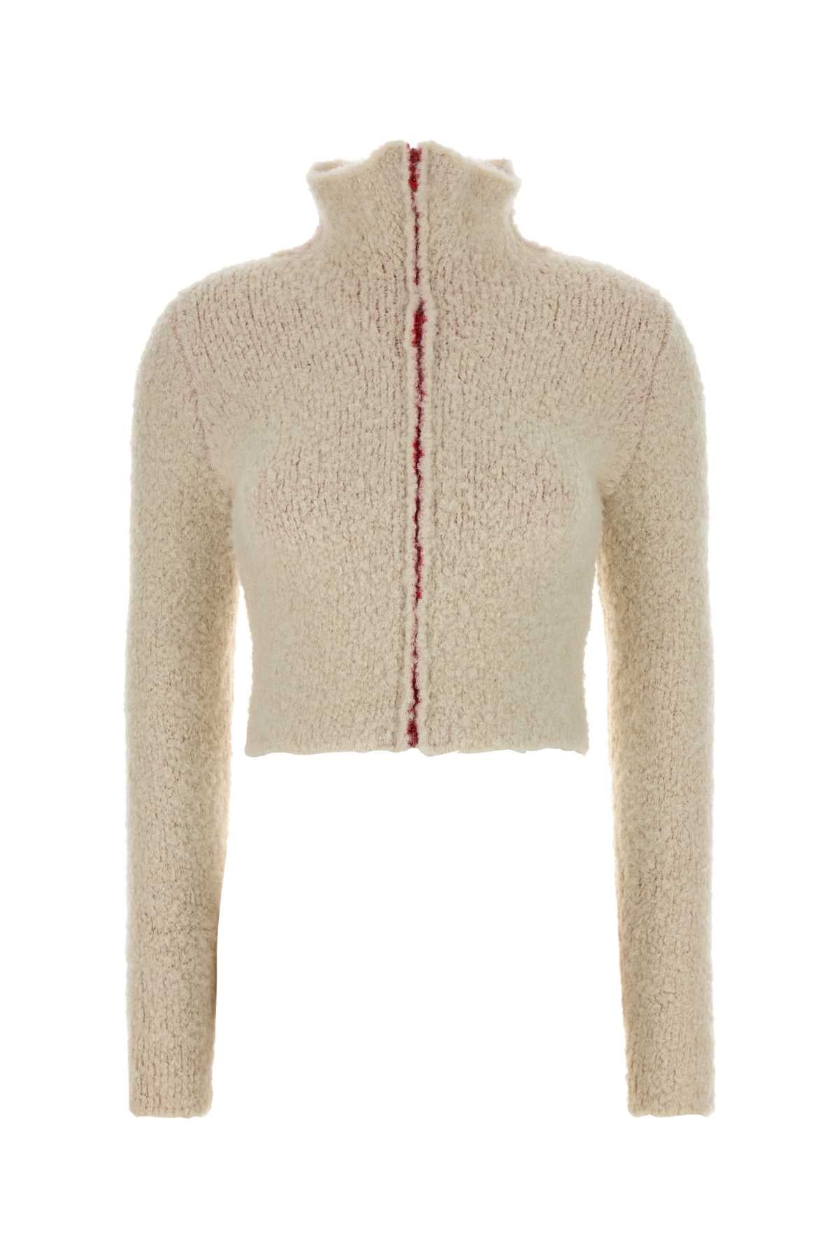 Ivory Stretch Alpaca Blend Cardigan 129 Maglieria