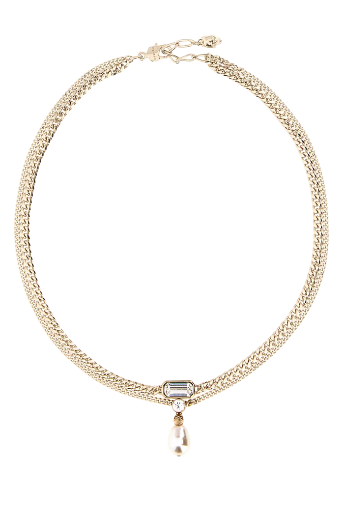 Platinum Metal Skull Necklace 0953pearlstrass Collane