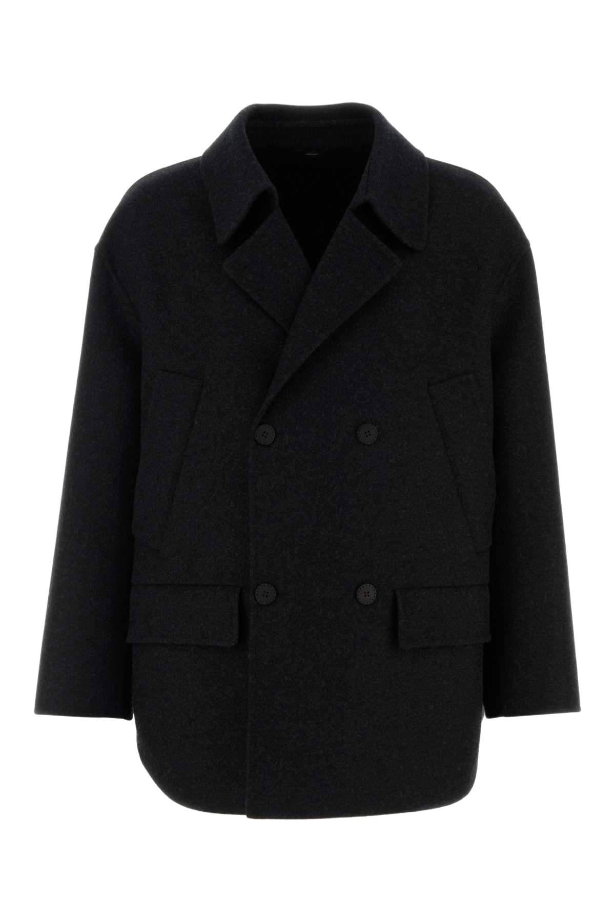 Black Flannel Blazer Ardesia Exterior: Virgin Wool Cappotti