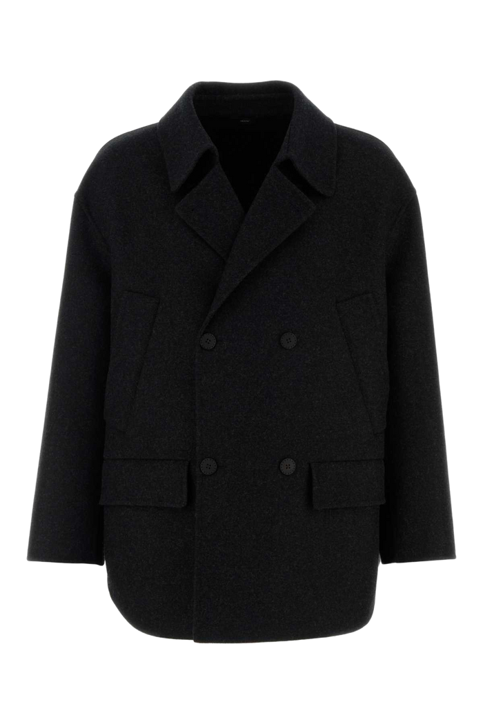 Black Flannel Blazer Ardesia Exterior: Virgin Wool Cappotti