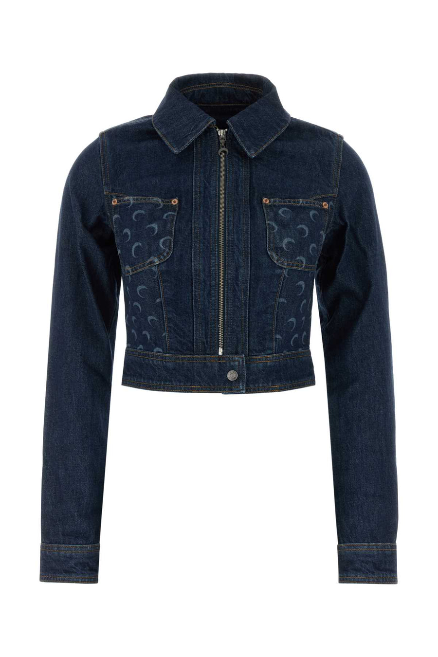 Marine Serre Denim 100% Cotton jacket in navy