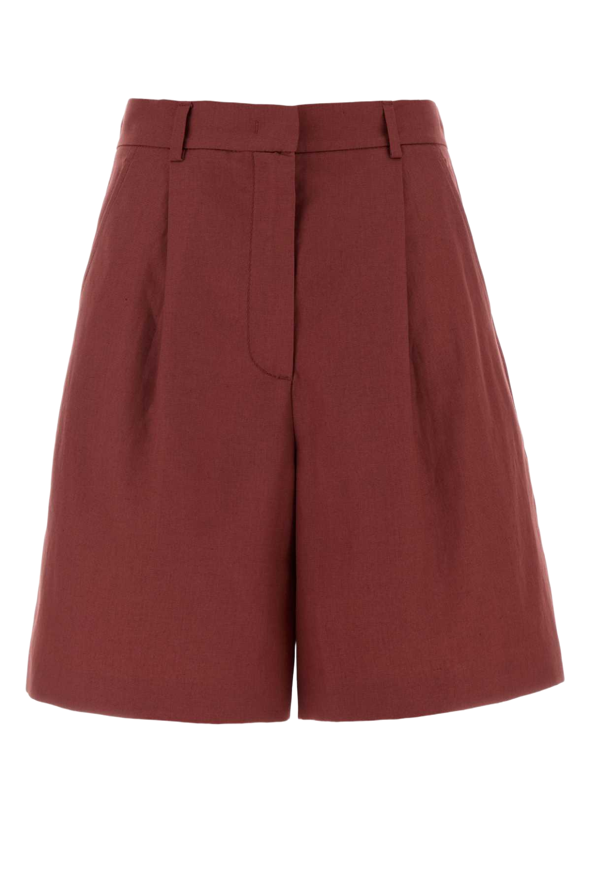 Tyrian Purple Cotton Blend Cuba Shorts Ciliegia Exterior: Linen