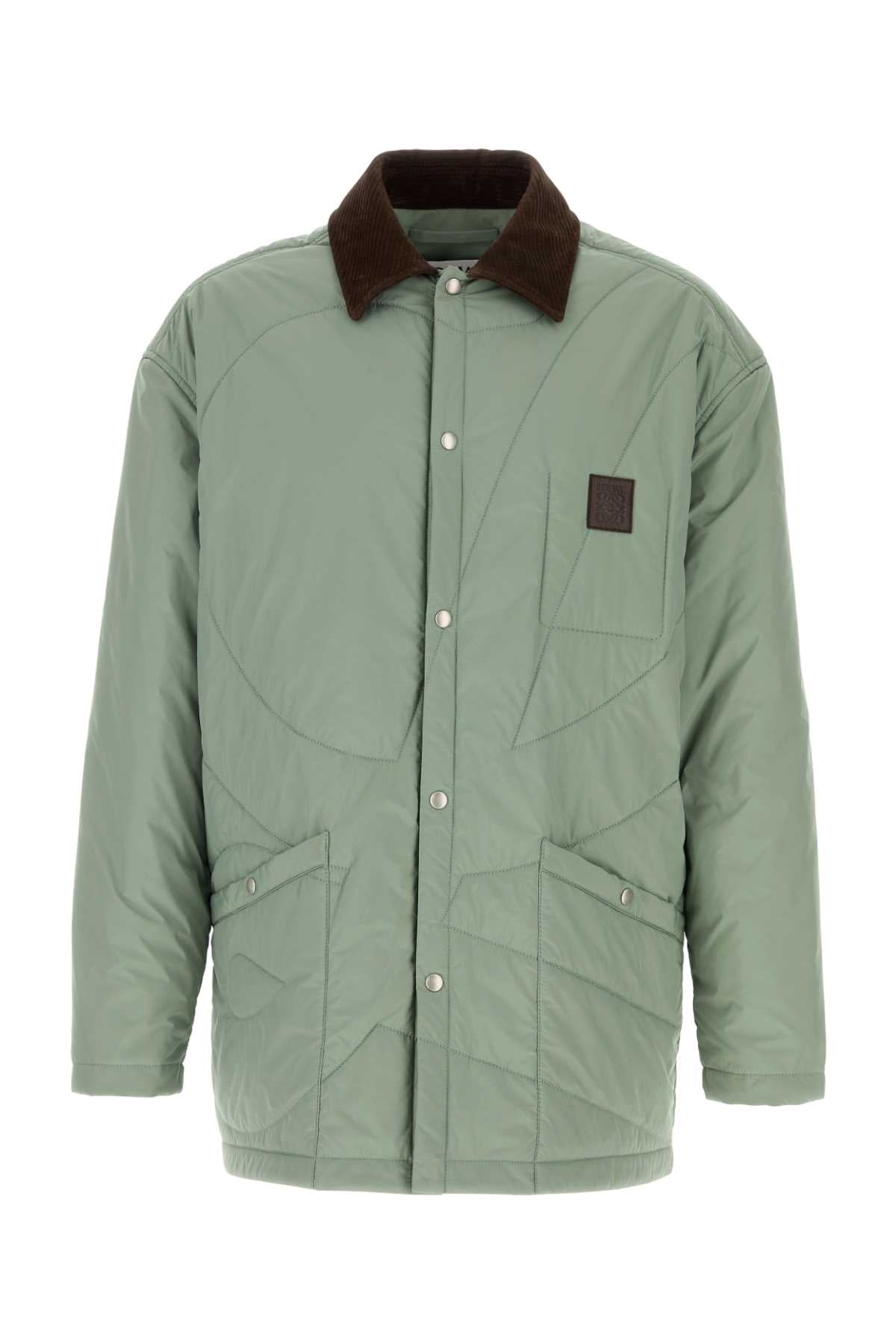 Mint Green Polyester Padded Jacket Turquoise Giubbini