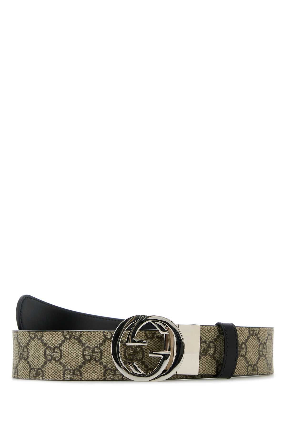 Gg Supreme Fabric Reversible Belt Bebonynero Cinture