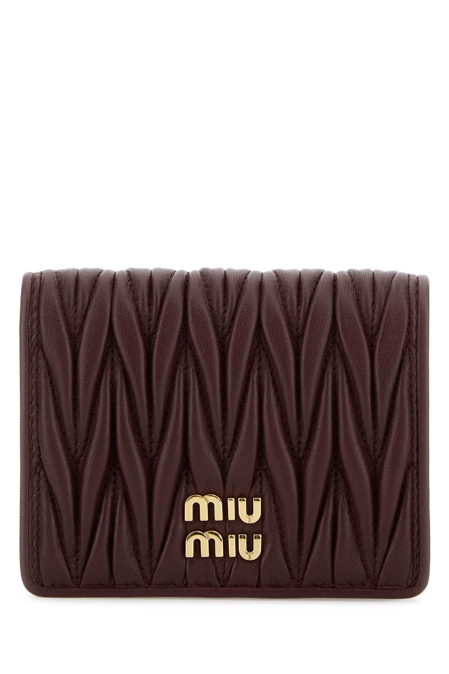 Miu Miu 100% Agnello (Lamb Leather) wallet in burgundy