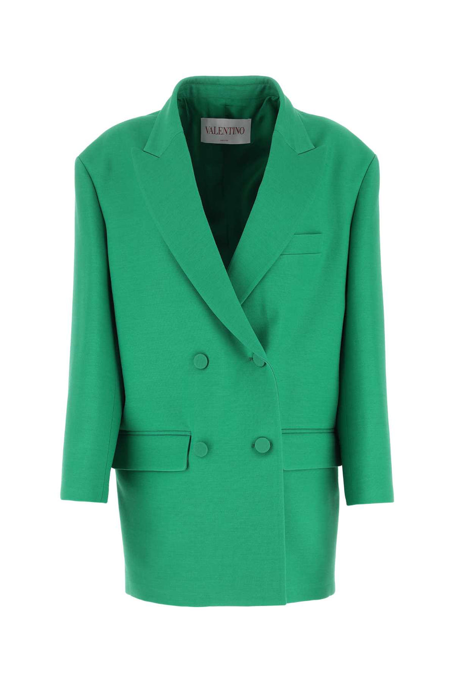 Valentino Garavani Exterior: 65% Virgin wool 35% Silk; Lining: 100% Cupro blazer in green
