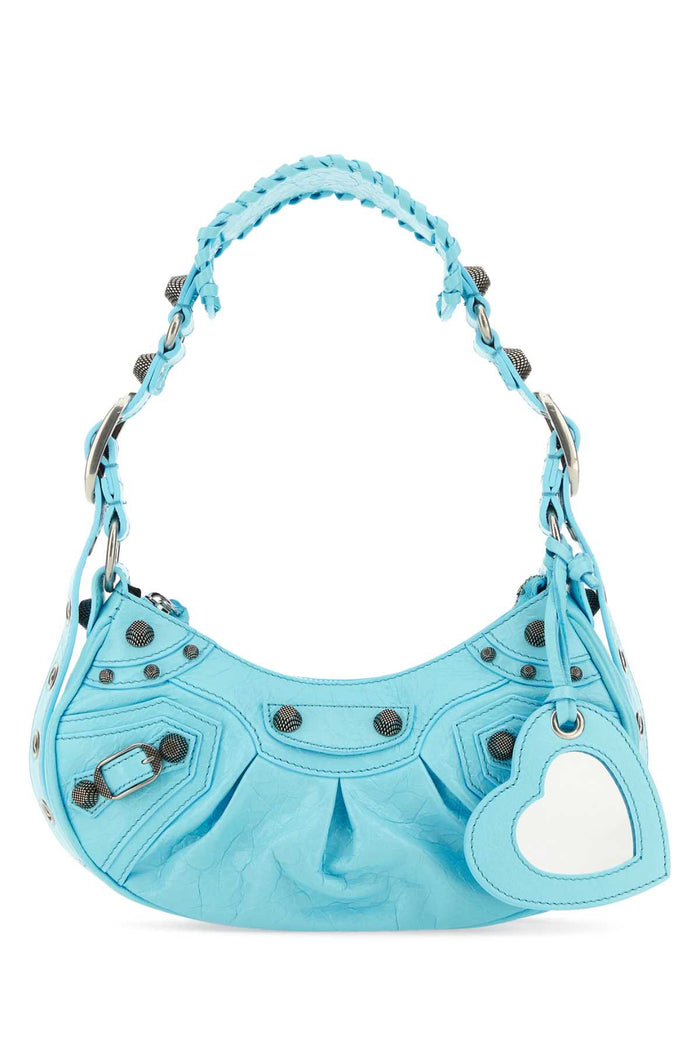 Light Blue Nappa Leather Le Cagole Xs Shoulder Bag Seablue T Domesticated Calf Borse A Mano