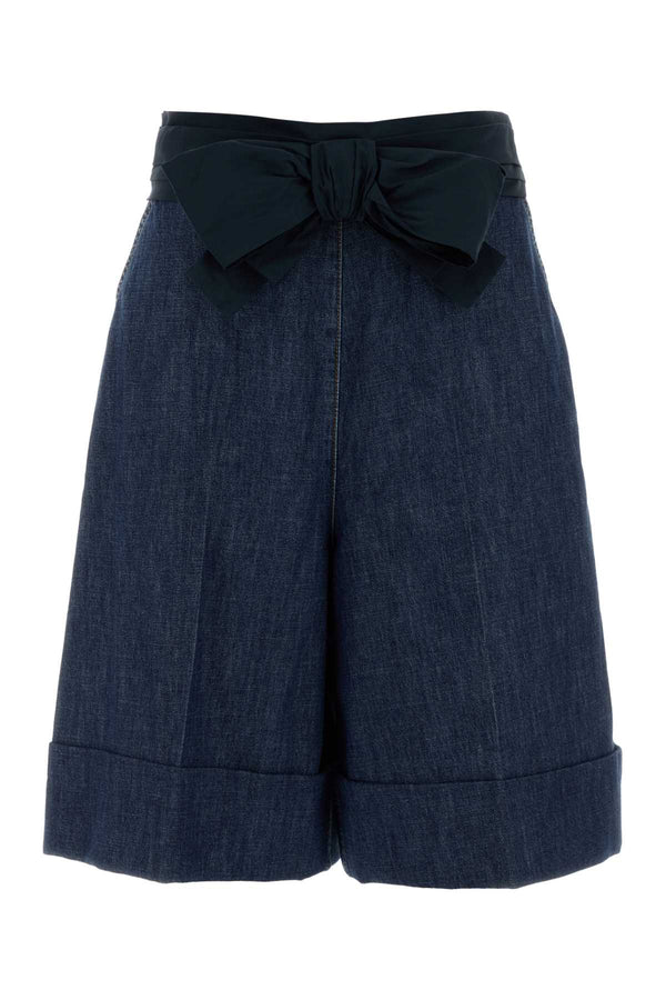 Valentino Garavani Denim 100% Cotton bermuda shorts in blue