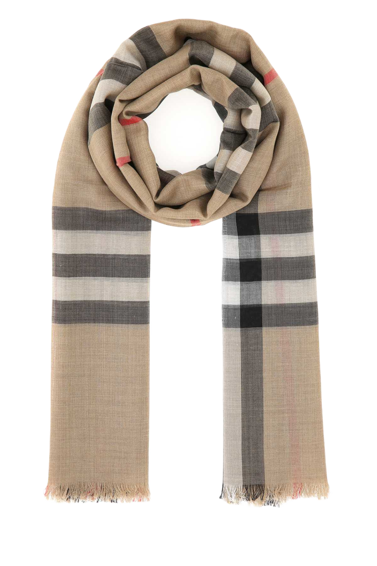 Embroidered Wool Blend Foulard Archivebeige Mulberry Silk Sciarpe E