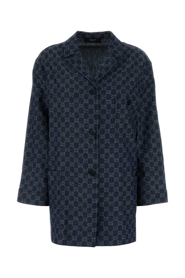 Gucci Shirt 100% Cotton blazer in blue