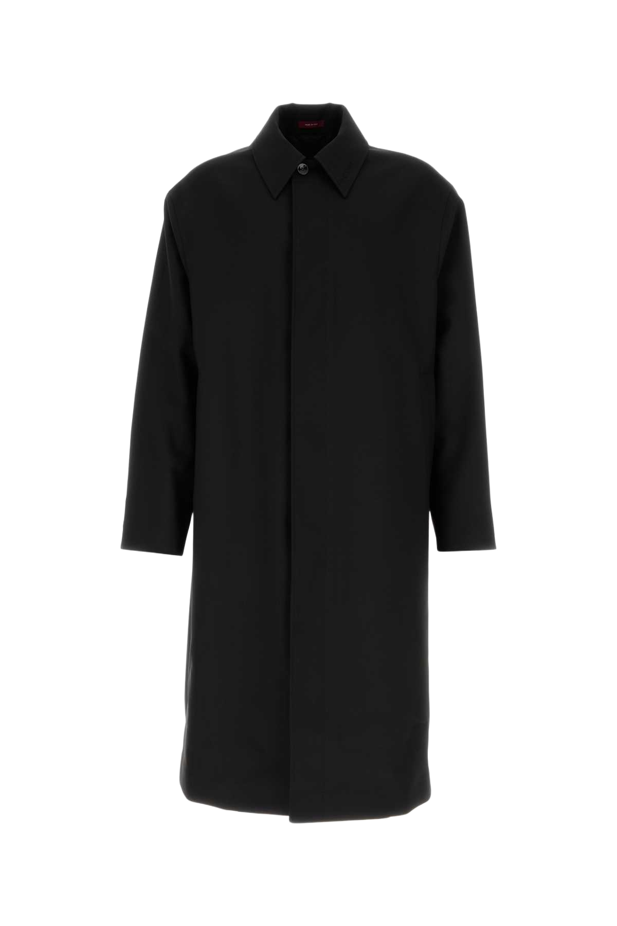 Black Wool Overcoat Exterior: Lining: Cupro Cappotti