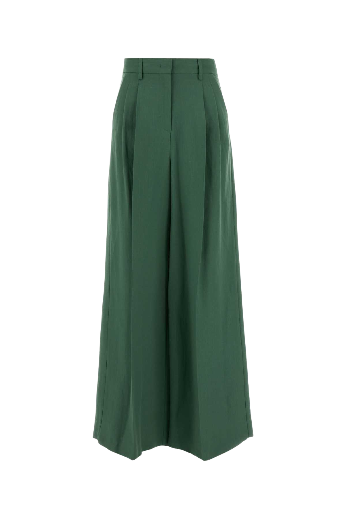 Green Jersey Wide-Leg Veliero Pant Aloe Exterior: Viscose Linen Pantaloni