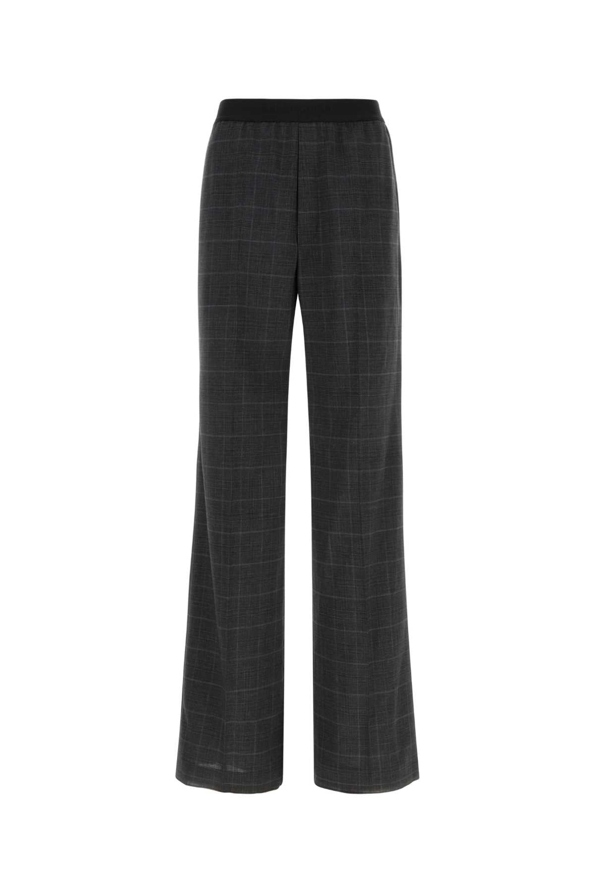 Embroidered Wool Pant Darkgrey Pantaloni
